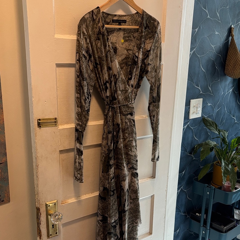 White House Black Market Long Sleeve Patterned Dress
